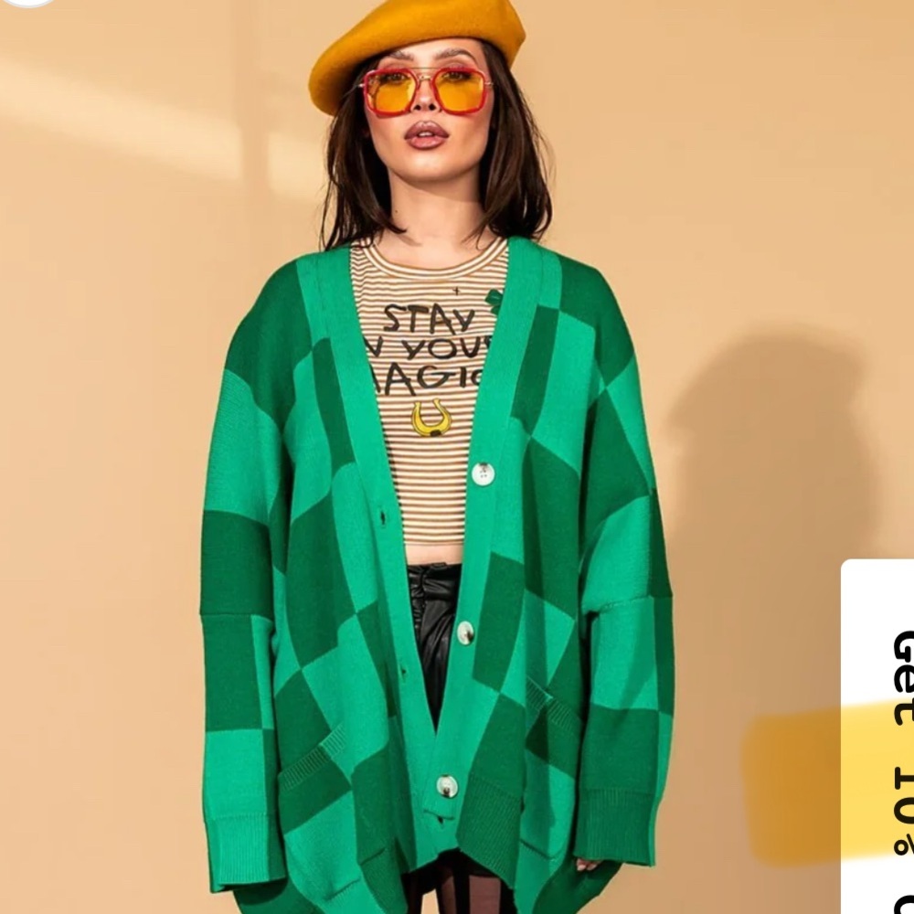 Dressed in Lala Green Knit Sweater💚💚💚